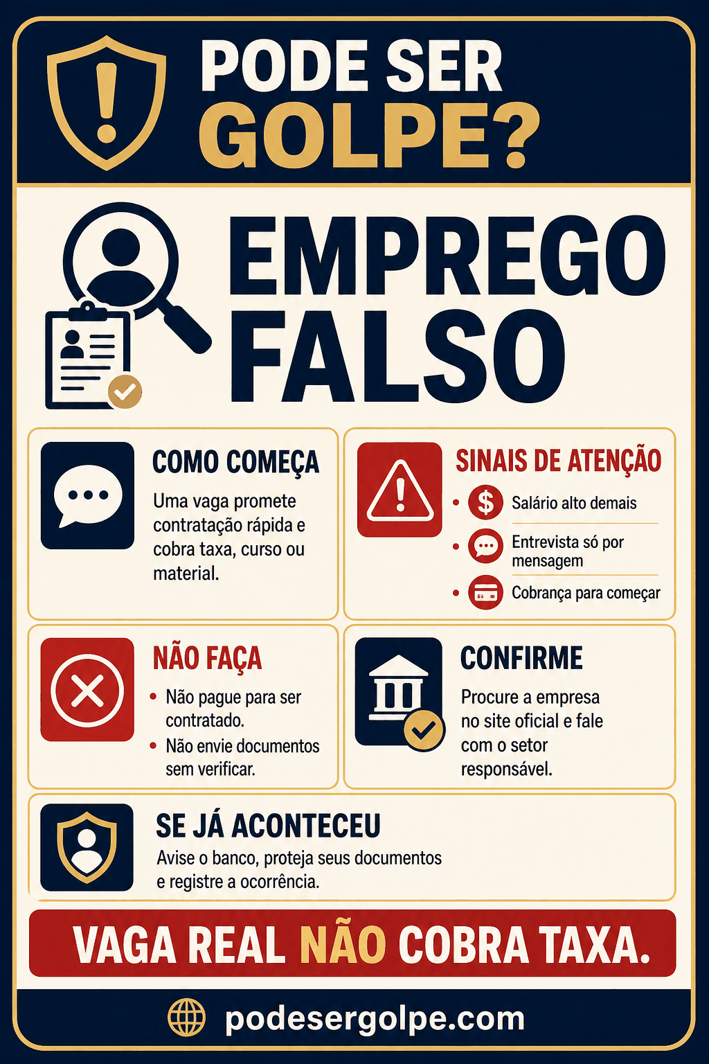 Cartaz: Emprego falso